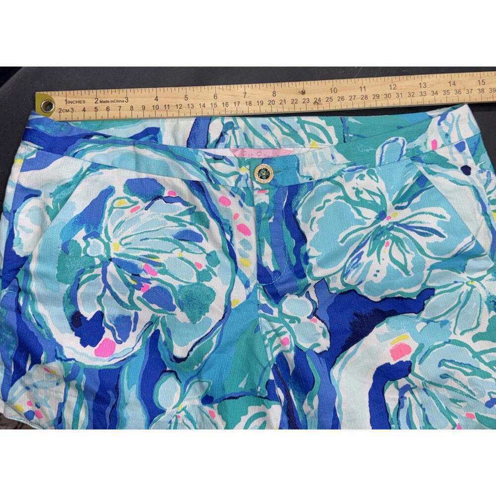 Lilly Pulitzer Shorts Womens Size 2 The Callahan Pink Blue Green Floral Cotton - Picture 4 of 11